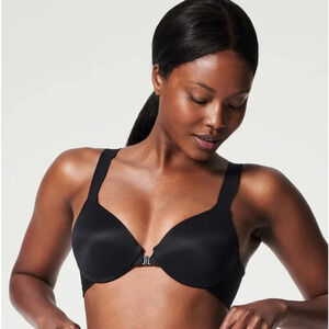 Spanx size 38 D Black Spanxsmooth Bra-llelujah Front Close Bra Underwire